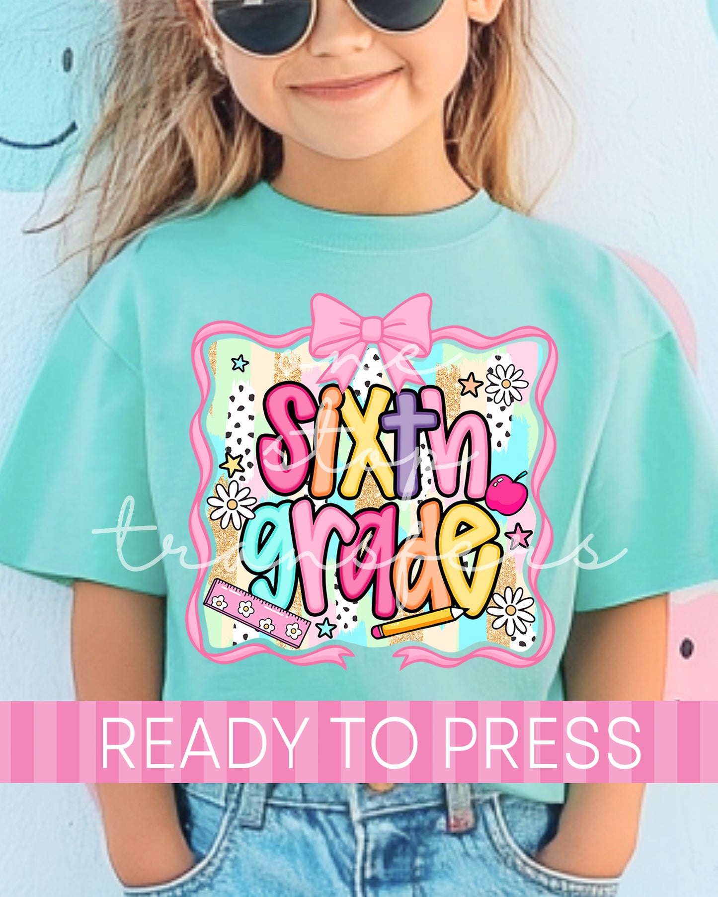 Pre-K - 6th Grade Coquette Box School Grades - Ready to Press DTF Transfers
