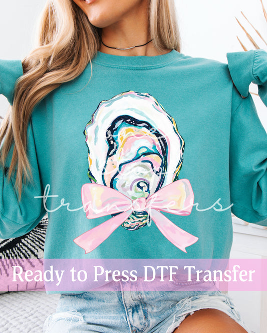 Preppy Coquette Watercolor Oyster Shell - Ready to Press DTF Transfers