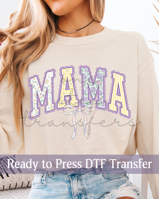 Preppy Floral Spring Shabby Chic Coquette MAMA - Ready to Press DTF Transfers