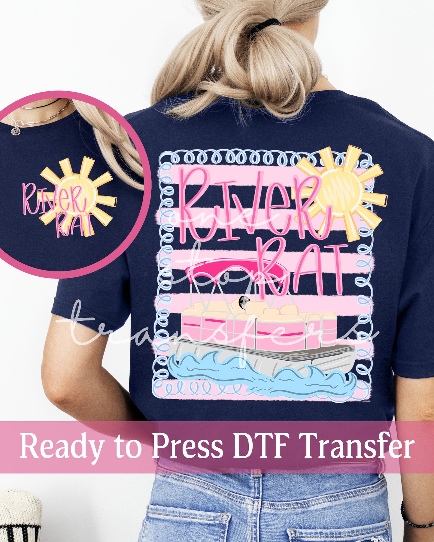 Preppy River Rat Pontoon - Ready to Press DTF Transfers