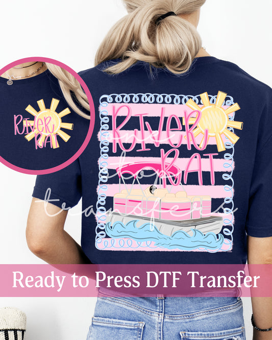 Preppy River Rat Pontoon - Ready to Press DTF Transfers