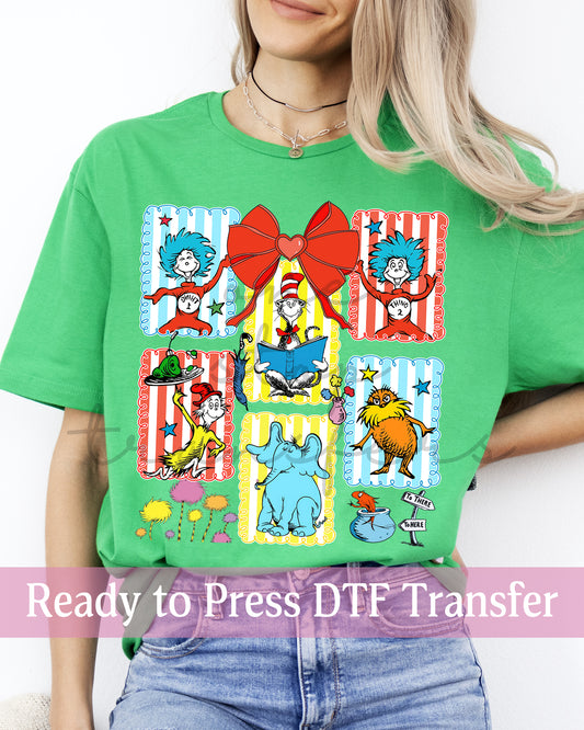 Dr. Read Across America Coquette Panels - Ready to Press DTF Transfers