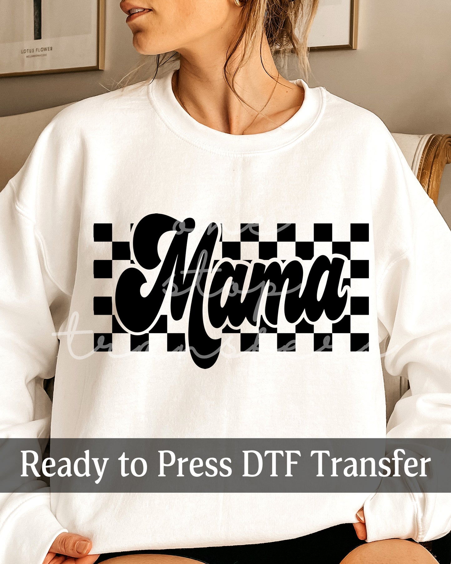 Retro Checker Mama  - Ready to Press DTF Transfers