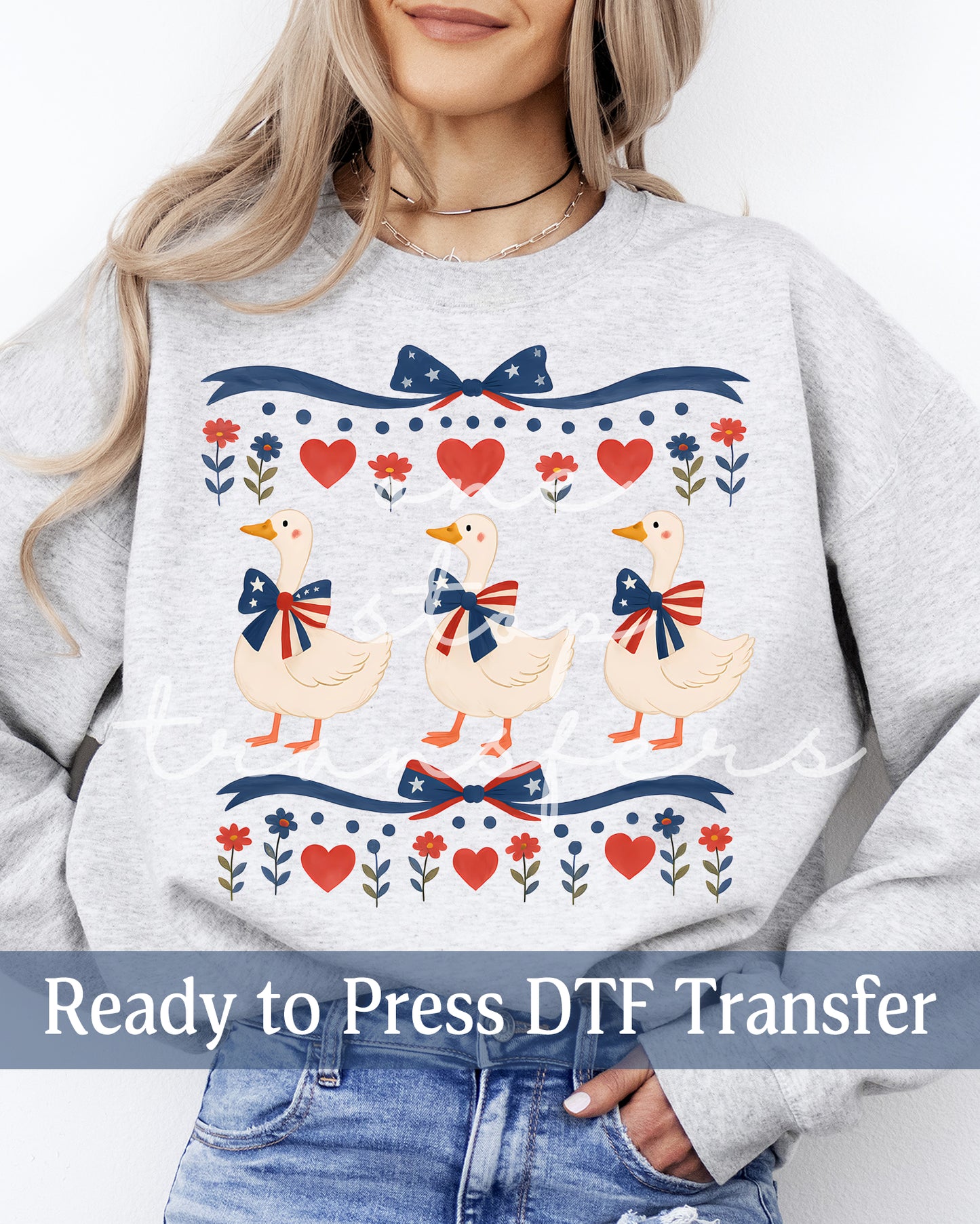 Vintage Patriotic Geese - Ready to Press DTF Transfers
