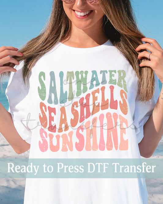 Saltwater Seashells Sunshine - Ready to Press DTF Transfers