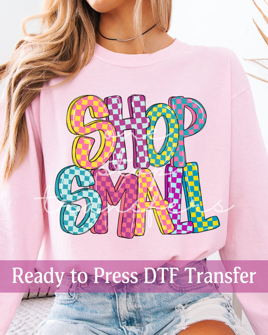 Colorful Checker Shop Small - Ready to Press DTF Transfers