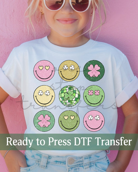 Lucky Smiley Faces - Ready to Press DTF Transfers