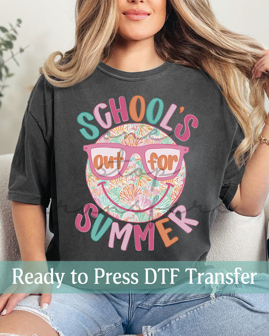 Preppy Floral Smiley School's Our For Summer - Ready to Press DTF Transfers