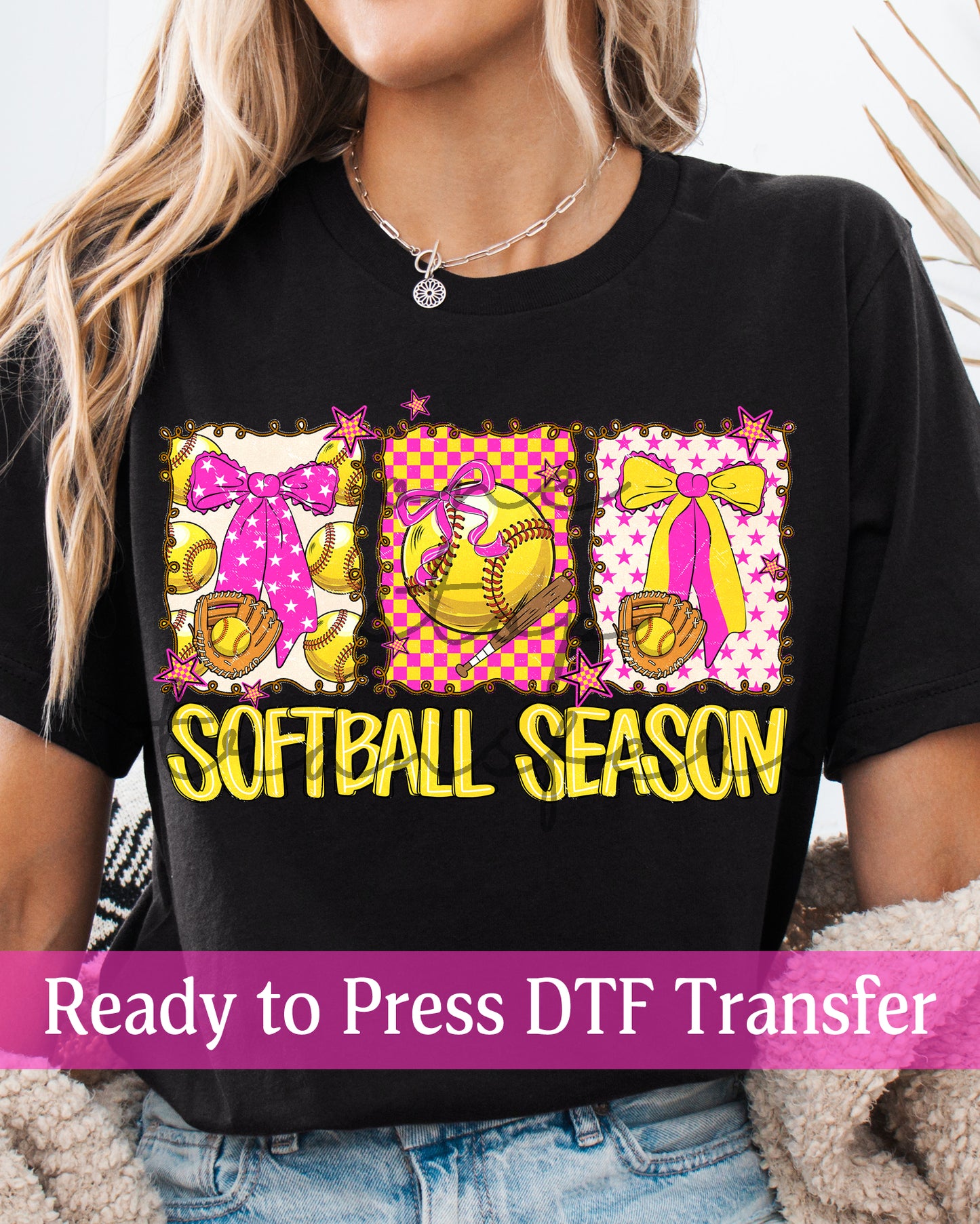 Preppy Coquette Softball Season Panels - Ready to Press DTF Transfers