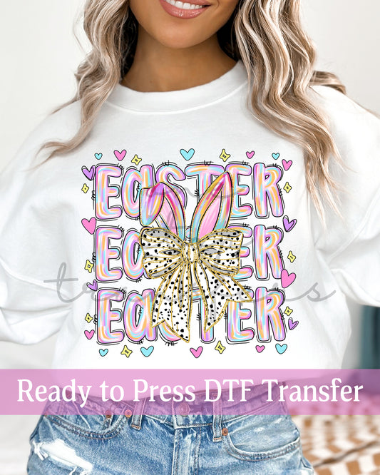 Stacked Easter Coquette Bunny Ears - Ready to Press DTF Transfers