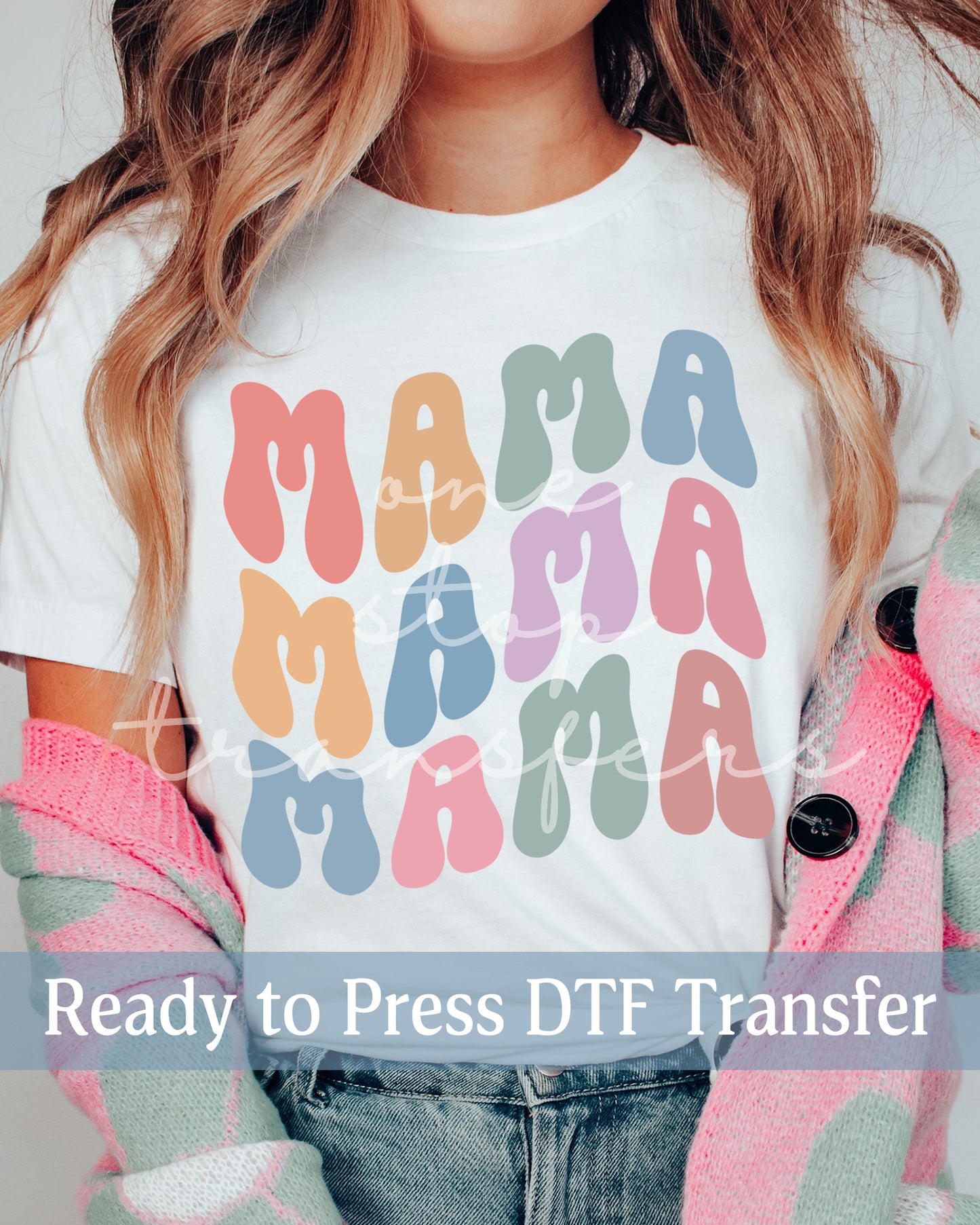 Pastel Stacked Mama - Ready to Press DTF Transfers