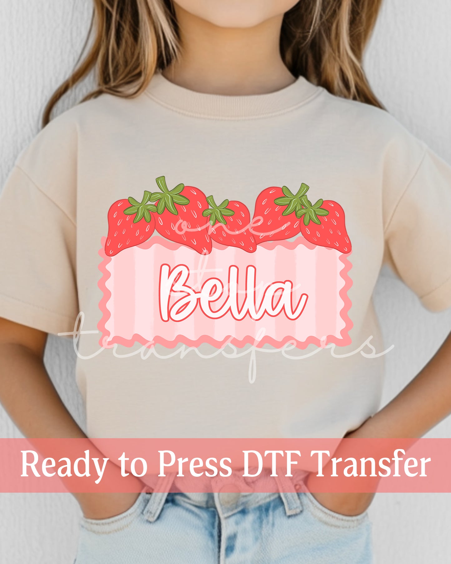 Custom Strawberries Name Plate - Ready to Press DTF Transfers
