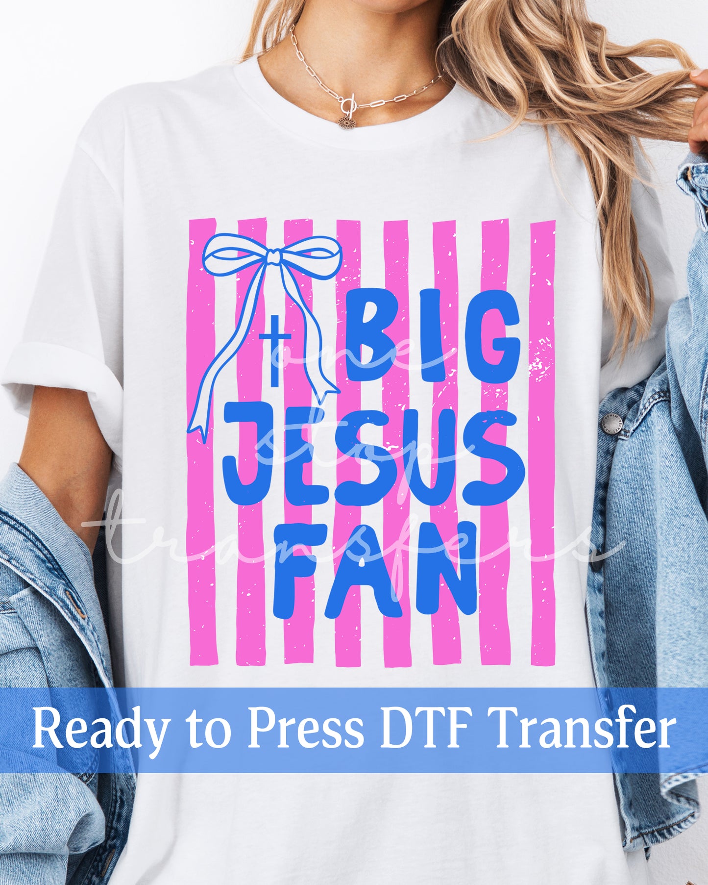 Trendy Stripes Big Jesus Fan - Ready to Press DTF Transfers