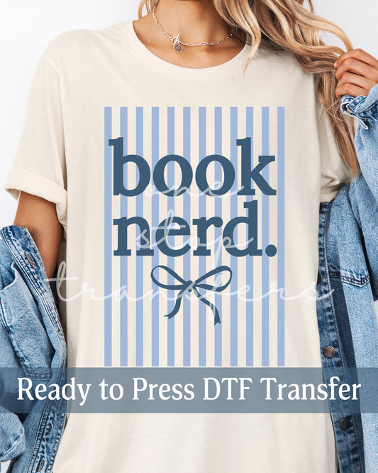 Trendy Stripes Coquette Book Nerd - Ready to Press DTF Transfers