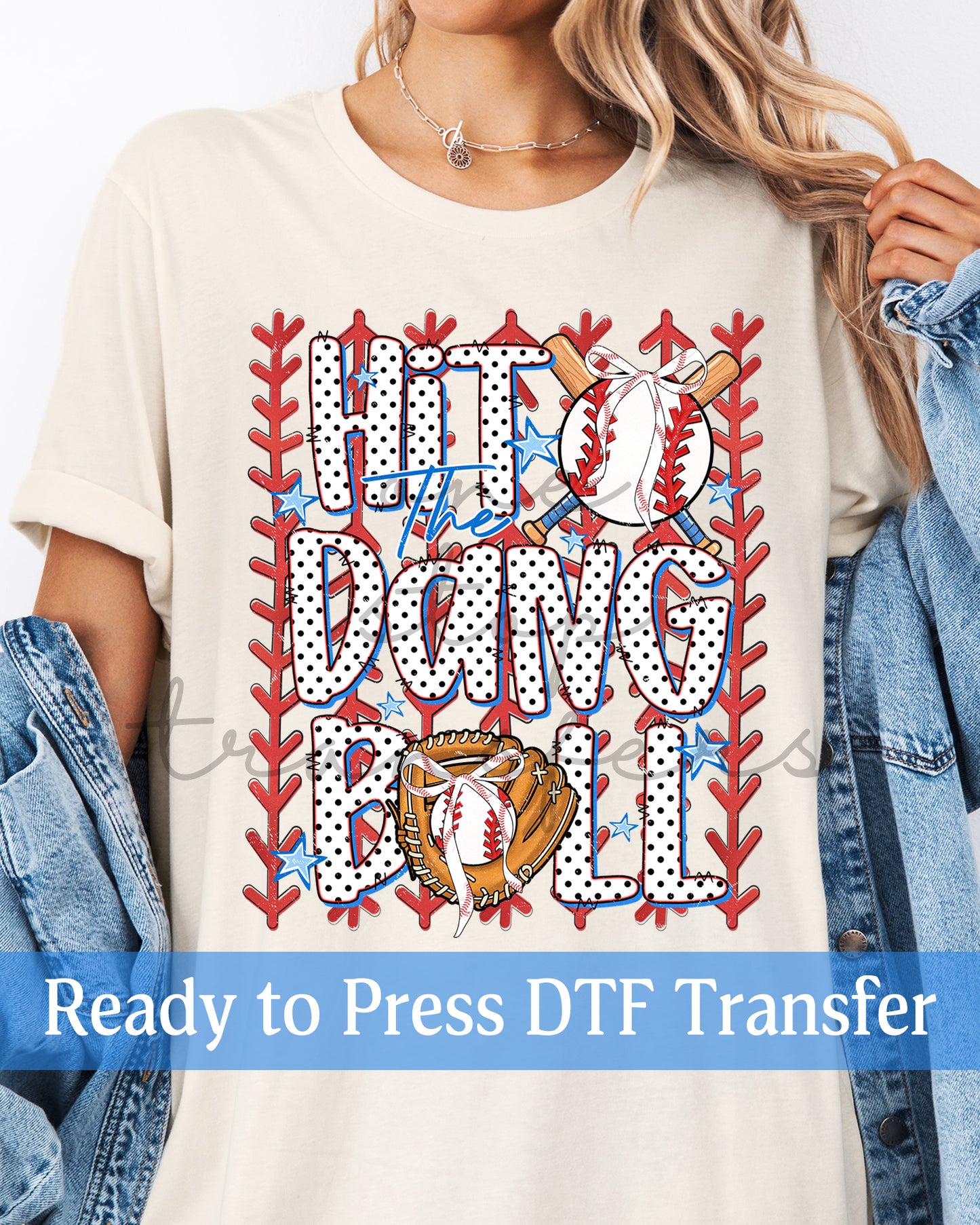 Trendy Baseball Stripes Hit The Dang Ball Doodle - Ready to Press DTF Transfers