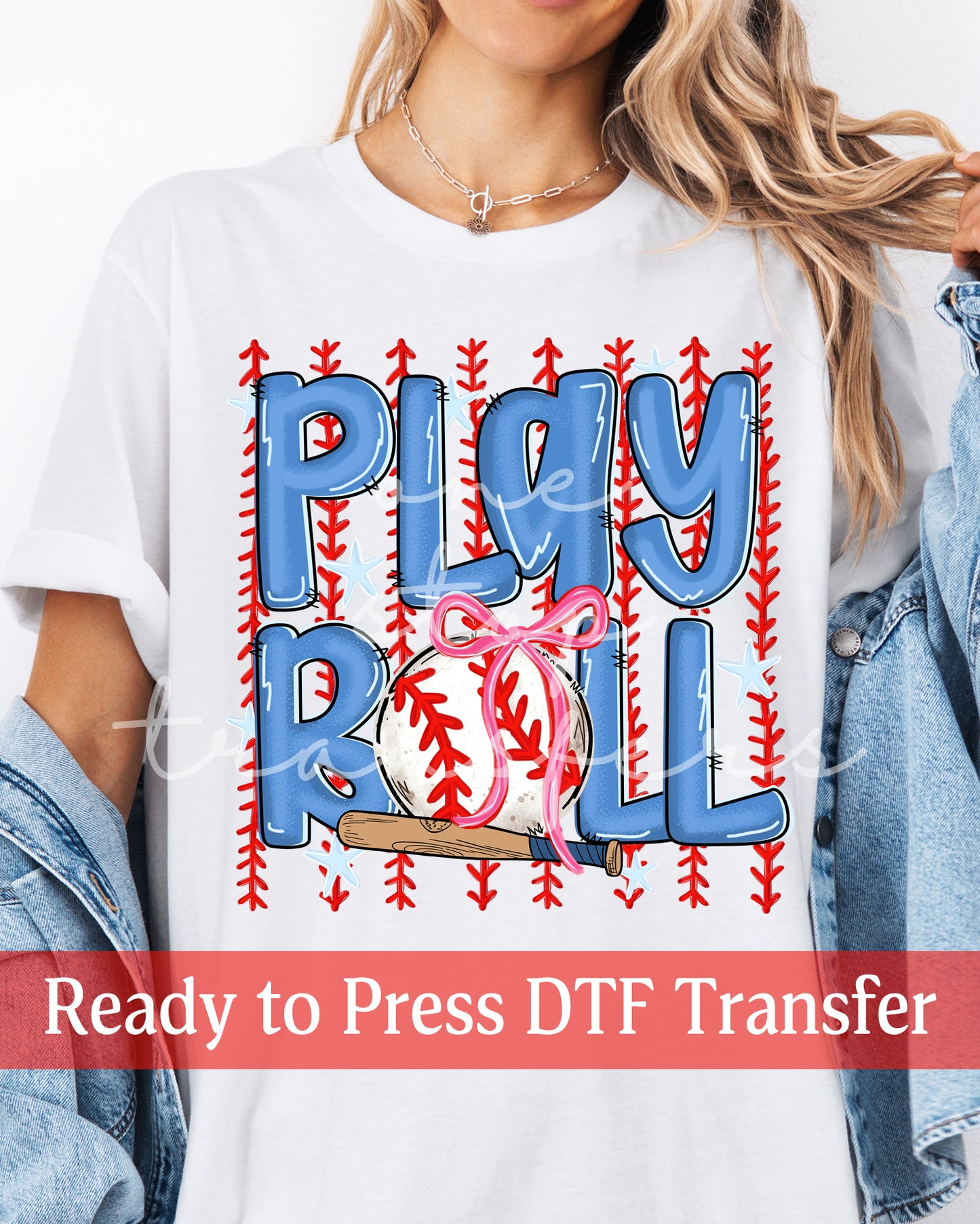 Trendy Baseball Stripes Coquette Play Ball - Ready to Press DTF Transfers