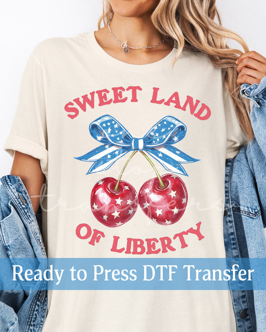 Sweet Land Of Liberty Coquette Cherries - Ready to Press DTF Transfers