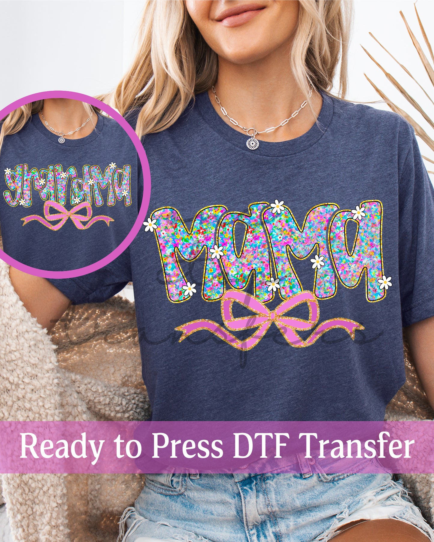 Watercolor Floral Coquette Mama, Grandma - Ready to Press DTF Transfers