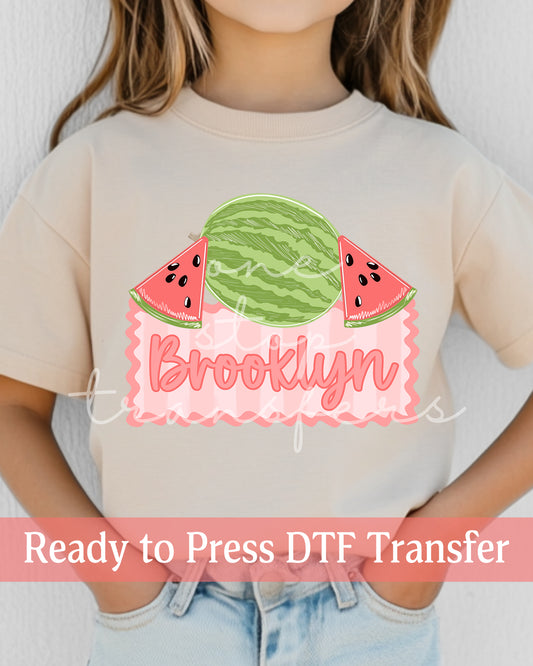 Custom Watermelon Name Plate - Ready to Press DTF Transfers