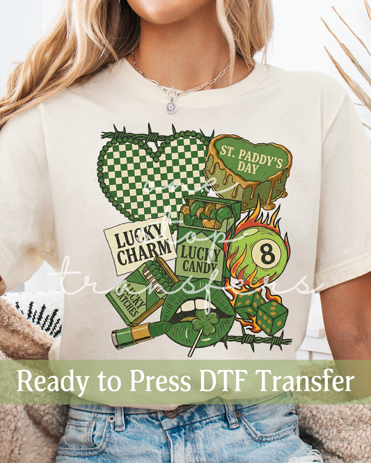 Retro Western St. Patrick's Day Collage - Ready to Press DTF Transfers