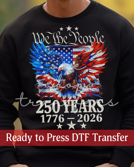 250 Year Anniversary We The People - Ready to Press DTF Transfers
