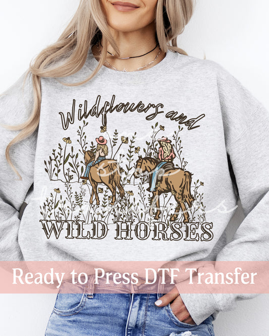 Wildflowers and Wild Horses - Ready to Press DTF Transfers